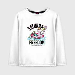 Лонгслив хлопковый детский Saturday Freedom, цвет: белый