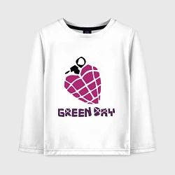 Лонгслив хлопковый детский Green Day is love, цвет: белый