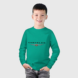 Лонгслив хлопковый детский Chrysler logo, цвет: зеленый — фото 2