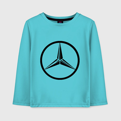 Детский лонгслив Mercedes-Benz logo / Бирюзовый – фото 1
