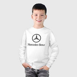 Лонгслив хлопковый детский Logo Mercedes-Benz, цвет: белый — фото 2