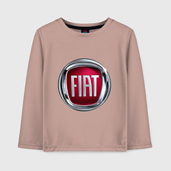 Лонгслив хлопковый детский FIAT logo, цвет: пыльно-розовый
