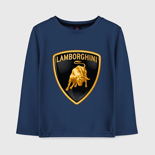 Детский лонгслив Lamborghini logo / Тёмно-синий – фото 1