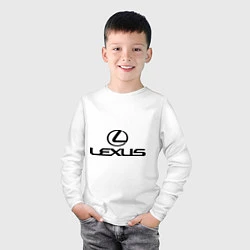 Лонгслив хлопковый детский Lexus logo, цвет: белый — фото 2