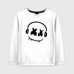 Лонгслив хлопковый детский Marshmello Music, цвет: белый