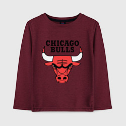 Лонгслив хлопковый детский Chicago Bulls, цвет: меланж-бордовый