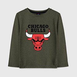 Лонгслив хлопковый детский Chicago Bulls, цвет: меланж-хаки