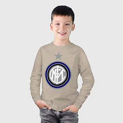 Лонгслив хлопковый детский Inter FC, цвет: миндальный — фото 2