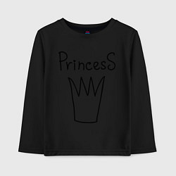 Лонгслив хлопковый детский PrincesS picture, цвет: черный
