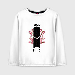 Лонгслив хлопковый детский BTS: Army Sakura, цвет: белый