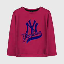 Лонгслив хлопковый детский NY - Yankees, цвет: маджента