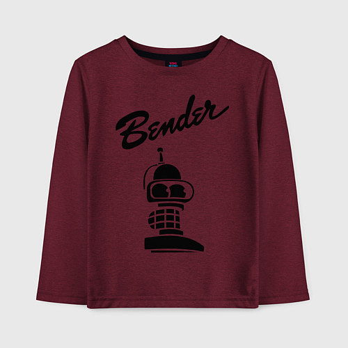 Детский лонгслив Bender monochrome / Меланж-бордовый – фото 1