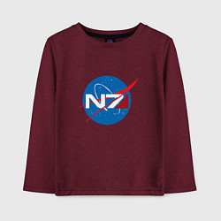 Лонгслив хлопковый детский NASA N7, цвет: меланж-бордовый