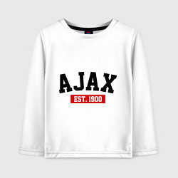 Лонгслив хлопковый детский FC Ajax Est. 1900, цвет: белый