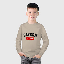 Лонгслив хлопковый детский FC Bayern Est. 1900, цвет: миндальный — фото 2