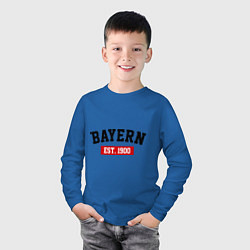 Лонгслив хлопковый детский FC Bayern Est. 1900, цвет: синий — фото 2