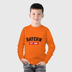 Лонгслив хлопковый детский FC Bayern Est. 1900, цвет: оранжевый — фото 2