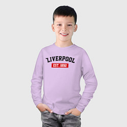 Лонгслив хлопковый детский FC Liverpool Est. 1892, цвет: лаванда — фото 2
