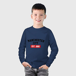 Лонгслив хлопковый детский FC Manchester City Est. 1880, цвет: тёмно-синий — фото 2