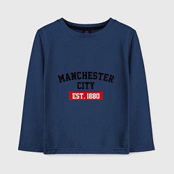 Лонгслив хлопковый детский FC Manchester City Est. 1880, цвет: тёмно-синий