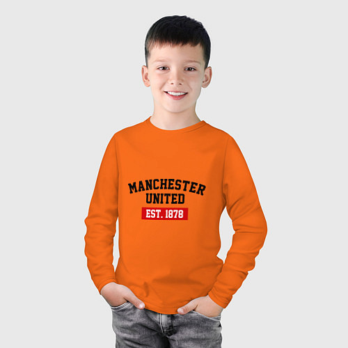 Детский лонгслив FC Manchester United Est. 1878 / Оранжевый – фото 3