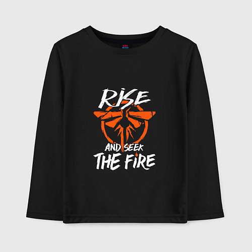 Детский лонгслив Rise & Seek the Fire / Черный – фото 1