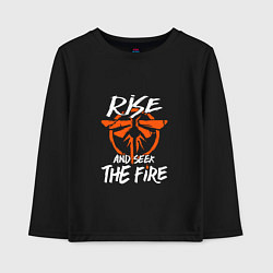 Лонгслив хлопковый детский Rise & Seek the Fire, цвет: черный