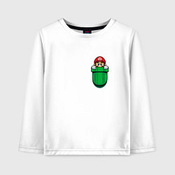 Детский лонгслив Марио в кармане