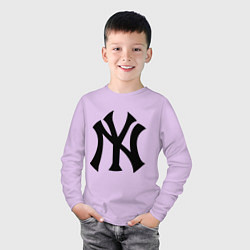 Лонгслив хлопковый детский New York Yankees, цвет: лаванда — фото 2