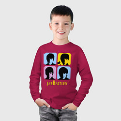 Лонгслив хлопковый детский The Beatles: pop-art, цвет: маджента — фото 2
