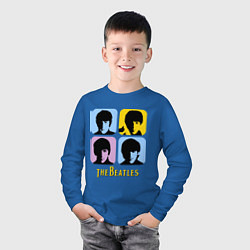 Лонгслив хлопковый детский The Beatles: pop-art, цвет: синий — фото 2
