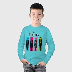 Лонгслив хлопковый детский Walking Beatles, цвет: бирюзовый — фото 2