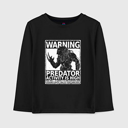 Лонгслив хлопковый детский Predator Activity is High, цвет: черный
