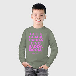 Лонгслив хлопковый детский Click Clack Black Pink, цвет: авокадо — фото 2