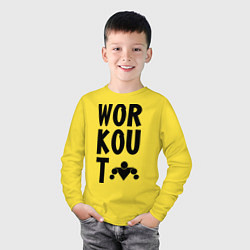 Лонгслив хлопковый детский WorkOut: Street Style, цвет: желтый — фото 2