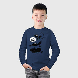 Лонгслив хлопковый детский I'm not a CAT!, цвет: тёмно-синий — фото 2