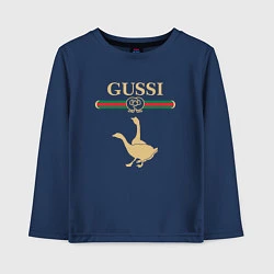 Лонгслив хлопковый детский GUSSI Fashion, цвет: тёмно-синий