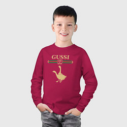 Лонгслив хлопковый детский GUSSI Fashion, цвет: маджента — фото 2
