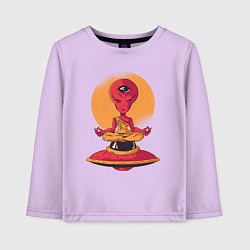 Лонгслив хлопковый детский Медитация пришельца, цвет: лаванда