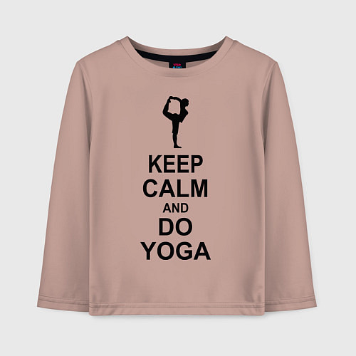 Детский лонгслив Keep Calm & Do Yoga / Пыльно-розовый – фото 1