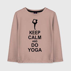 Лонгслив хлопковый детский Keep Calm & Do Yoga, цвет: пыльно-розовый