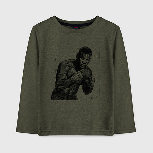 Детский лонгслив Myke Tyson: Boxing / Меланж-хаки – фото 1