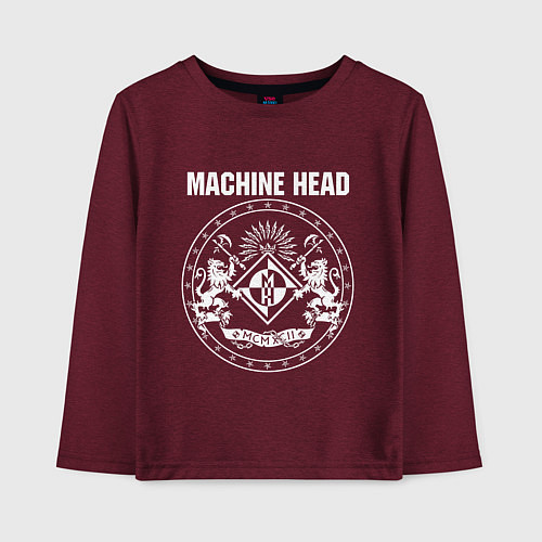 Детский лонгслив Machine Head MCMXCII / Меланж-бордовый – фото 1