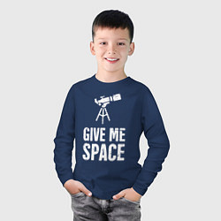 Лонгслив хлопковый детский Give me Space, цвет: тёмно-синий — фото 2