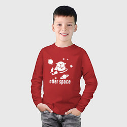 Лонгслив хлопковый детский Otter Space, цвет: красный — фото 2