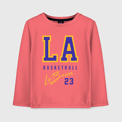 Лонгслив хлопковый детский Lebron 23: Los Angeles, цвет: коралловый