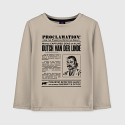 Лонгслив хлопковый детский RDR II: Proclamation, цвет: миндальный