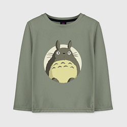 Лонгслив хлопковый детский Тоторо удивленный, цвет: авокадо