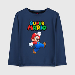 Лонгслив хлопковый детский Super Mario, цвет: тёмно-синий