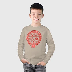 Лонгслив хлопковый детский Alucard Pentagram, цвет: миндальный — фото 2